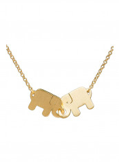 Gold-Plated Elephant Pendant Necklace