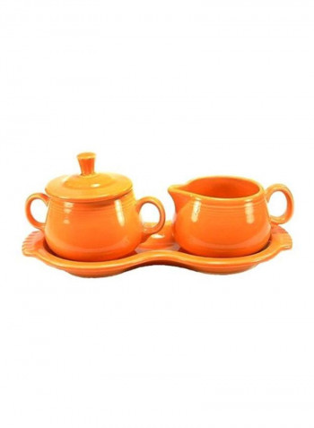 Sugar And Creamer With Tray Orange 8.5x10x6inch