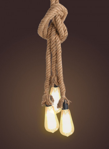AC 220-240V Triple E27 Holders 3 Heads Hemp Rope Pendant Light multicolour 27.00*13.00*27.00cm