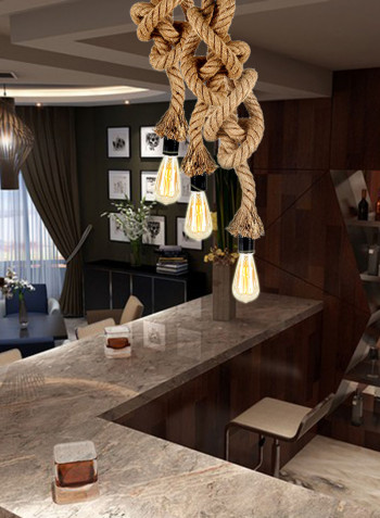 AC 220-240V Triple E27 Holders 3 Heads Hemp Rope Pendant Light multicolour 27.00*13.00*27.00cm