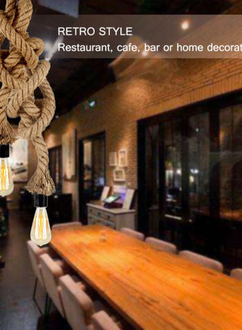 AC 220-240V Triple E27 Holders 3 Heads Hemp Rope Pendant Light multicolour 27.00*13.00*27.00cm