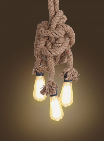 AC 220-240V Triple E27 Holders 3 Heads Hemp Rope Pendant Light multicolour 27.00*13.00*27.00cm