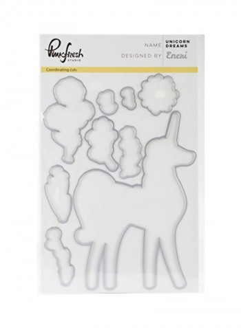 9-Piece Unicorn Dreams Die Set White/Grey