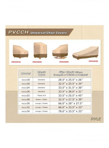 Ottoman Chair Cover Beige/Brown L