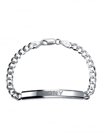 925 Sterling Silver Cuban Curb Link ID Engravable Bracelet