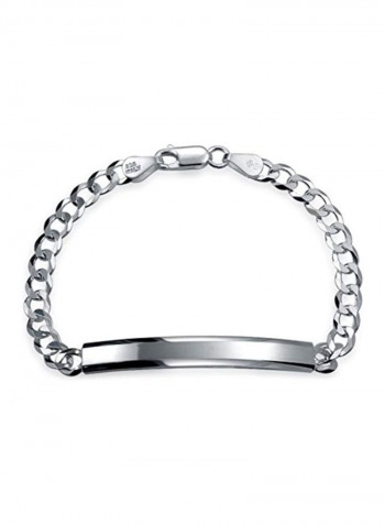 925 Sterling Silver Cuban Curb Link ID Engravable Bracelet