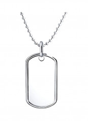 925 Sterling Silver Engravable Army Military Tag Necklace