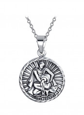 925 Sterling Silver Zodiac Design Pendant Necklace