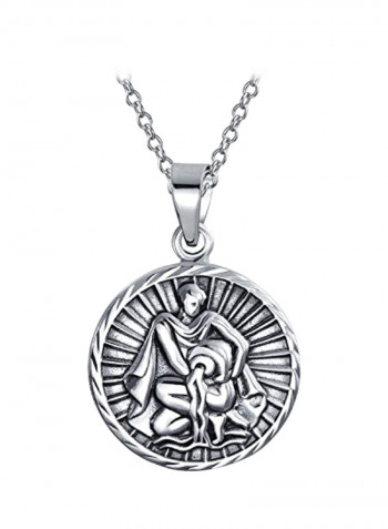 925 Sterling Silver Zodiac Design Pendant Necklace