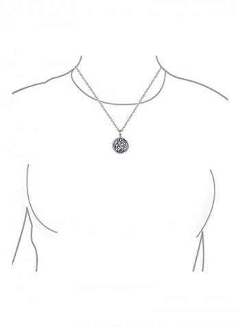 925 Sterling Silver Zodiac Design Pendant Necklace