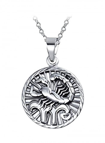 925 Sterling Silver Zodiac Sign Scorpio Pendant Necklace