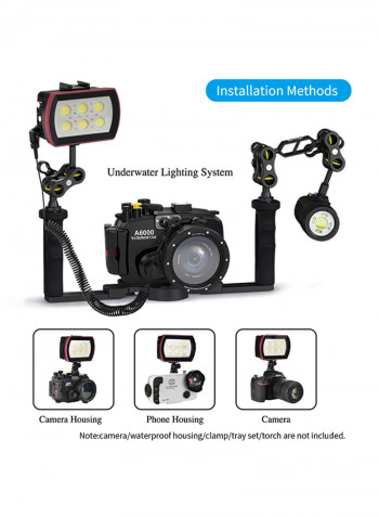 Waterproof LED Diving Light Underwater Photography Black