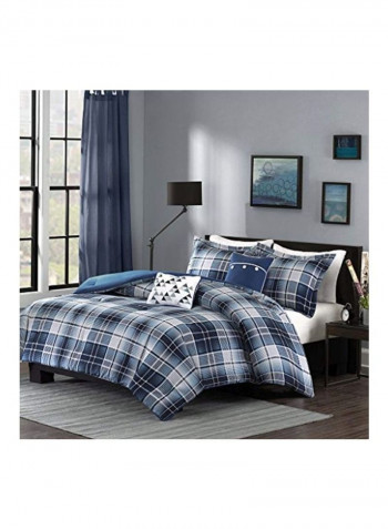 5-Piece Comforter Set Polyester Blue