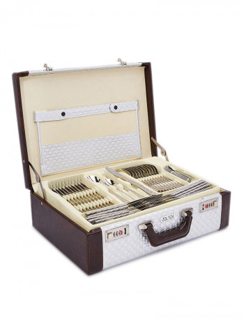 128Piece Satin Cutlery Set Multicolour Standard Standard