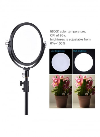 Bi-Colour Temperature Dimmable LED Light Fill Light 26centimeter White/Black