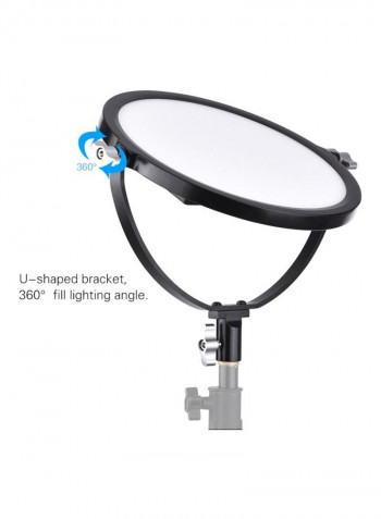 Bi-Colour Temperature Dimmable LED Light Fill Light 26centimeter White/Black