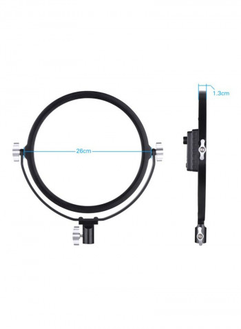 Bi-Colour Temperature Dimmable LED Light Fill Light 26centimeter White/Black