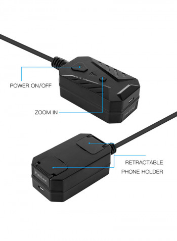 F230 5.0Mp Automatic Focusing Wifi Endoscope Industrial Home Retractable Endoscopes With 4 Adjustable Brightness LEDs 14mm Camera Diameter 13.5 x 13.0 x 5.5cm black