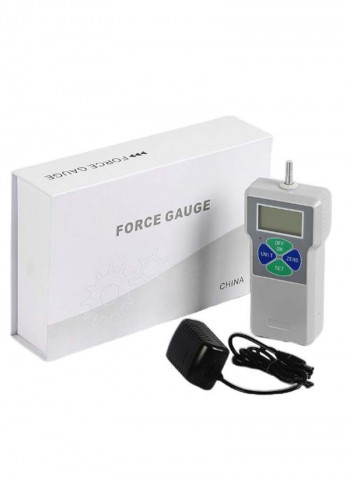 Digital Force Gauge Push Pull Meter With Adapter White/Grey/Silver 23centimeter