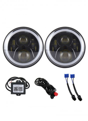 2-Piece LED Headlight Set With Accessories