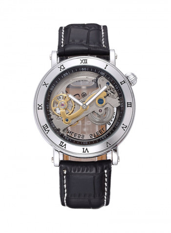 Men's Water Resistant Leather Analog Watch XDJGF 58P