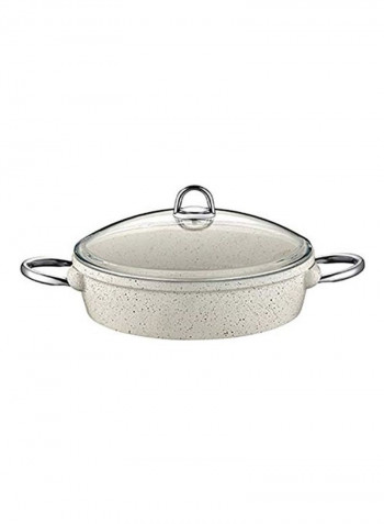 Cooking Pot With Lid White 24cm