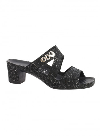 Classic Shiny  Slip-On Sandals Black