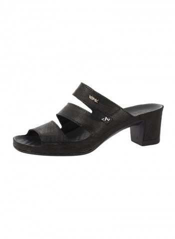 Classic Shiny  Slip-On Sandals Black