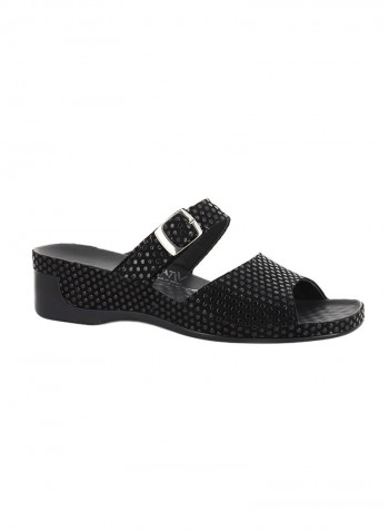 Classic Shiny  Slip-On Sandals Black