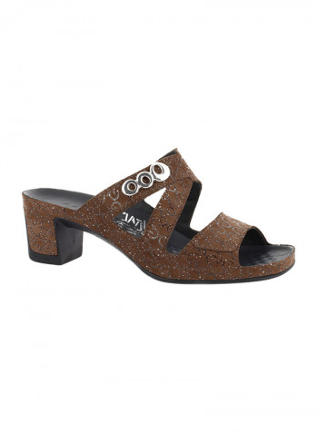 Classic Shiny  Slip-On Sandals Brown