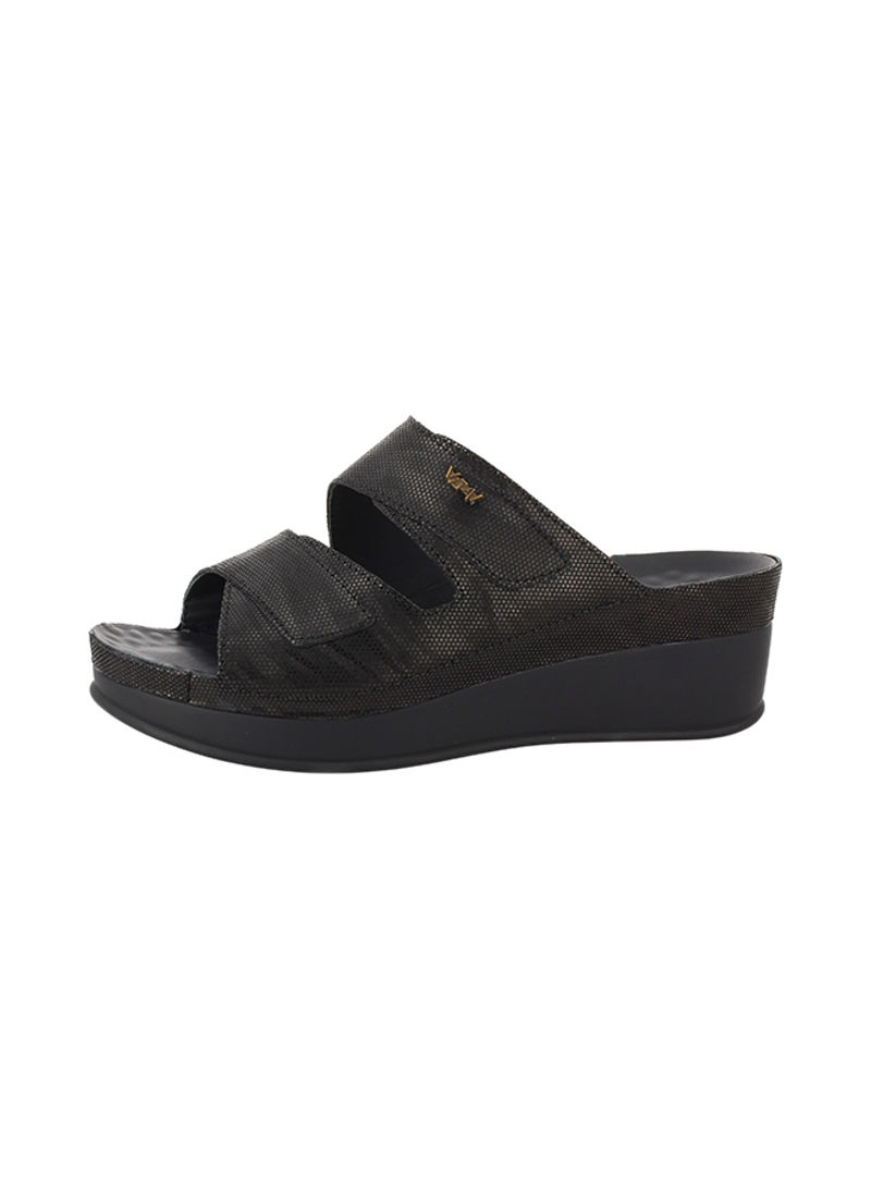 Classic Shiny  Slip-On Sandals Black