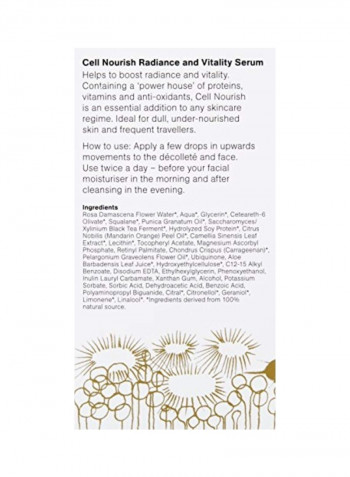 Cell Nourish Radiance and Vitality Serum 1ounce