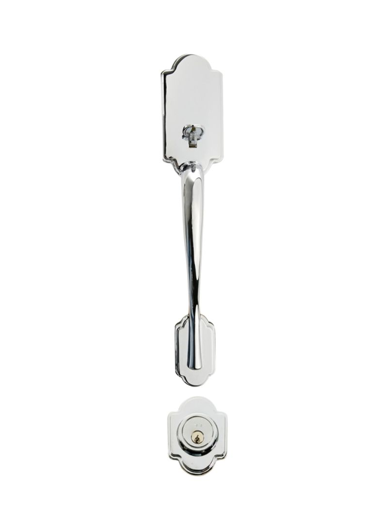 Fancy Chrome Door Handle With Keyhole Silver/Golden