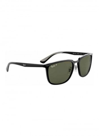Men's UV-Protection Rectangular Sunglasses - Lens Size: 57 mm
