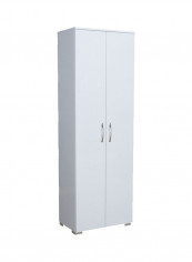 2-Door High Gloss Shoe Cabinet White 63 x 190 x 37centimeter