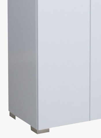 2-Door High Gloss Shoe Cabinet White 63 x 190 x 37centimeter