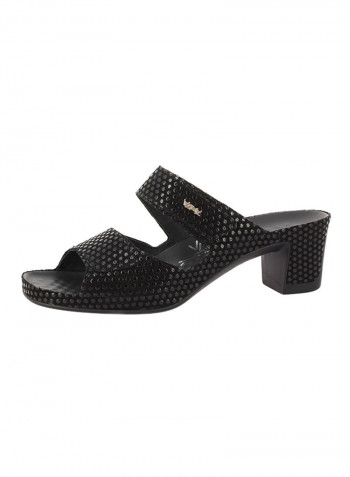 Classic Shiny  Slip-On Sandals Black