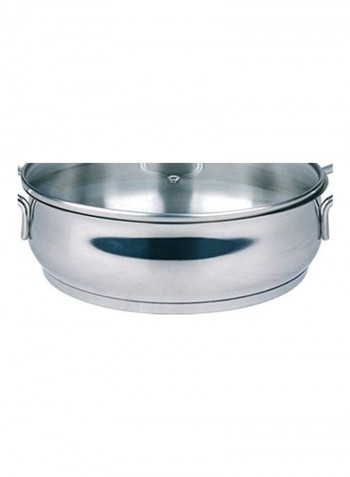 Stainless Steel Cooking Pot With Lid Silver 28cm