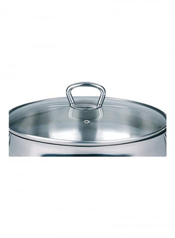 Stainless Steel Cooking Pot With Lid Silver 28cm