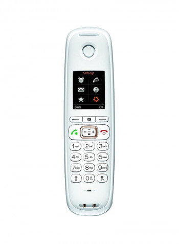 Sculpture Digital Cordless VoIP Phone with Answering Machine And Color Screen For Home, Office And Hotels CL750A GO White