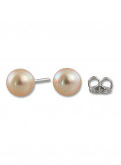 18 Karat White Gold Freshwater Pearl Stud Earrings