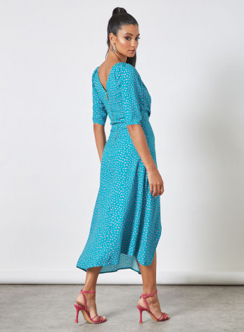 Asymmetrical A-Line Dress Turquoise