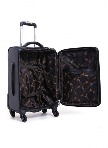 Softside 3 Piece Luggage Trolley Set Black