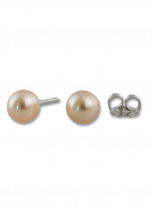 18 Karat White Gold Freshwater Pearl Stud Earrings
