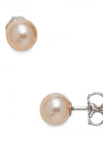 18 Karat White Gold Freshwater Pearl Stud Earrings