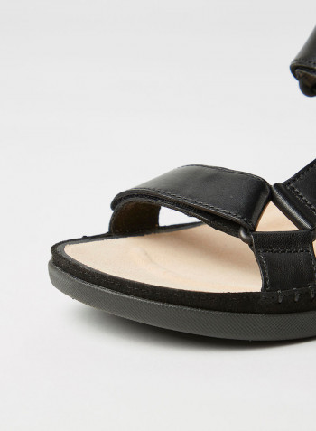 Tri Leather Sandals Black