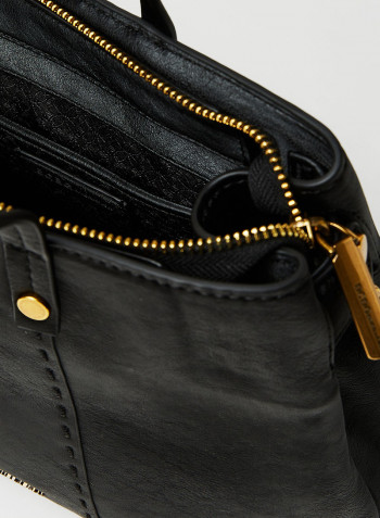 Faux Leather Tote Bag Black