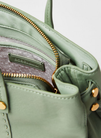 Faux Leather Tote Bag Green