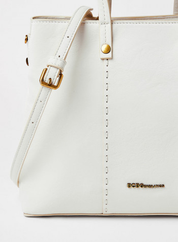 Faux Leather Tote Bag white