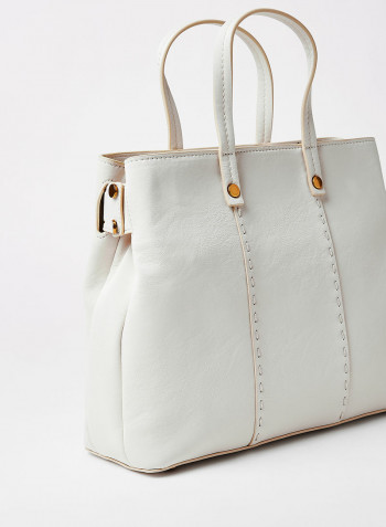 Faux Leather Tote Bag white